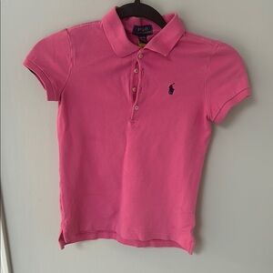 Polo by Ralph Lauren Pink Fitted Polo Shirt with Embroidered Logo